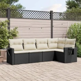 Set de muebles de jardín 5 pzas y cojines ratán sintético negro de , Conjuntos de jardín - Ref: Foro24-3220125, Precio: 327,8...