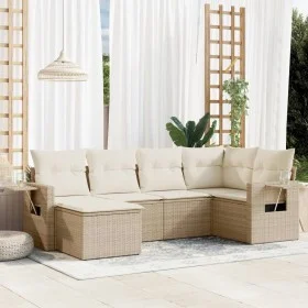 Juego de sofás jardín con cojines 6 pzas ratán sintético beige de , Conjuntos de jardín - Ref: Foro24-3220457, Precio: 426,07...