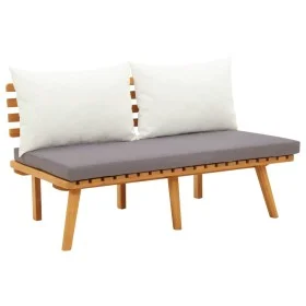 Banco de jardín con cojines madera maciza de acacia 115 cm by vidaXL, Modular outdoor sofas - Ref: Foro24-46672, Price: 191,9...