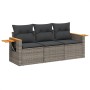 Set de sofá de jardín 3 pzas y cojines ratán sintético gris de , Conjuntos de jardín - Ref: Foro24-3226599, Precio: 203,80 €,...
