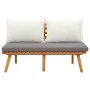 Banco de jardín con cojines madera maciza de acacia 115 cm by vidaXL, Modular outdoor sofas - Ref: Foro24-46672, Price: 191,9...