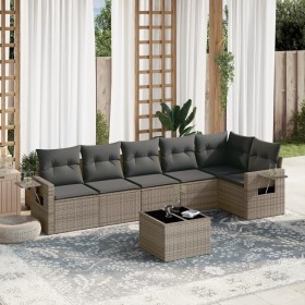 Set de sofás de jardín 7 piezas con cojines ratán PE gris de , Conjuntos de jardín - Ref: Foro24-3220199, Precio: 427,12 €, D...