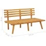 Banco de jardín con cojines madera maciza de acacia 115 cm by vidaXL, Modular outdoor sofas - Ref: Foro24-46672, Price: 191,9...