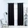 Cortinas opacas con anillas de metal 2 uds negro 140x225 cm de vidaXL, Cortinas y visillos - Ref: Foro24-134411, Precio: 38,6...