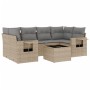 Set sofás de jardín 7 piezas y cojines ratán sintético beige de , Conjuntos de jardín - Ref: Foro24-3219918, Precio: 443,01 €...