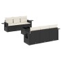 Set de comedor de jardín 7 pzas y cojines ratán sintético negro de , Conjuntos de jardín - Ref: Foro24-3219905, Precio: 436,3...