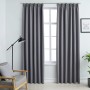 Cortinas opacas con ganchos 2 piezas gris 140x225 cm de vidaXL, Cortinas y visillos - Ref: Foro24-134431, Precio: 45,75 €, De...