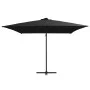 Sombrilla voladiza con luces LED y poste acero negro 250x250 cm de vidaXL, Sombrillas - Ref: Foro24-46996, Precio: 156,15 €, ...