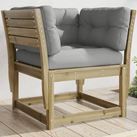 Sofá jardín con reposabrazos con cojines madera pino impregnada de , Sofás de exterior - Ref: Foro24-844698, Precio: 109,55 €...