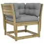 Garden sofa with armrests with impregnated pine wood cushions by , Outdoor sofas - Ref: Foro24-844698, Price: 108,56 €, Disco...