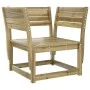 Garden sofa with armrests with impregnated pine wood cushions by , Outdoor sofas - Ref: Foro24-844698, Price: 108,56 €, Disco...