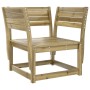 Sofá jardín con reposabrazos con cojines madera pino impregnada de , Sofás de exterior - Ref: Foro24-844698, Precio: 109,55 €...