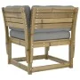 Garden sofa with armrests with impregnated pine wood cushions by , Outdoor sofas - Ref: Foro24-844698, Price: 108,56 €, Disco...