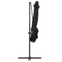 Sombrilla voladiza con luces LED y poste acero negro 250x250 cm de vidaXL, Sombrillas - Ref: Foro24-46996, Precio: 159,34 €, ...