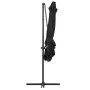 Sombrilla voladiza con luces LED y poste acero negro 250x250 cm de vidaXL, Sombrillas - Ref: Foro24-46996, Precio: 156,15 €, ...