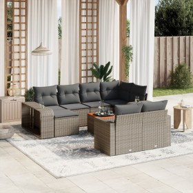 Set de sofás de jardín 11 pzas y cojines ratán sintético gris de , Conjuntos de jardín - Ref: Foro24-3228920, Precio: 566,72 ...