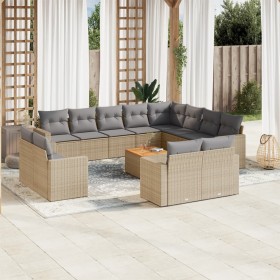 Juego de sofás jardín con cojines beige mezcla 13 pzas ratán PE de , Conjuntos de jardín - Ref: Foro24-3256724, Precio: 980,0...