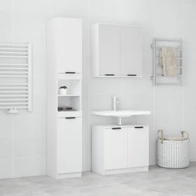 Set de muebles de baño 3 piezas madera contrachapada blanco de , Muebles de baño - Ref: Foro24-3115876, Precio: 202,08 €, Des...