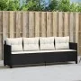 Sun lounger with black synthetic rattan cushions by , Loungers - Ref: Foro24-368326, Price: 206,45 €, Discount: %