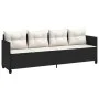 Sun lounger with black synthetic rattan cushions by , Loungers - Ref: Foro24-368326, Price: 206,45 €, Discount: %