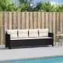 Sun lounger with black synthetic rattan cushions by , Loungers - Ref: Foro24-368326, Price: 206,45 €, Discount: %
