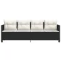 Sun lounger with black synthetic rattan cushions by , Loungers - Ref: Foro24-368326, Price: 206,45 €, Discount: %