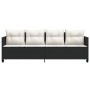 Tumbona con cojines ratán sintético negro de , Tumbonas - Ref: Foro24-368326, Precio: 195,29 €, Descuento: %