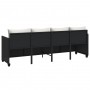 Tumbona con cojines ratán sintético negro de , Tumbonas - Ref: Foro24-368326, Precio: 195,29 €, Descuento: %