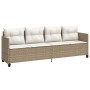 Tumbona con cojines ratán sintético beige de , Tumbonas - Ref: Foro24-368330, Precio: 219,48 €, Descuento: %