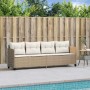 Tumbona con cojines ratán sintético beige de , Tumbonas - Ref: Foro24-368330, Precio: 219,48 €, Descuento: %
