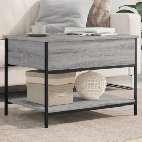 Engineered wood and gray Sonoma metal coffee table 70x50x50 cm by , Coffee table - Ref: Foro24-845344, Price: 54,01 €, Discou...
