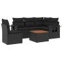 Set de sofás de jardín 6 piezas y cojines ratán sintético negro de , Conjuntos de jardín - Ref: Foro24-3256895, Precio: 415,5...