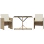 Sillas y mesita de jardín 3 piezas ratán sintético cojín beige de , Conjuntos de jardín - Ref: Foro24-365066, Precio: 183,81 ...