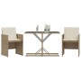 Sillas y mesita de jardín 3 piezas ratán sintético cojín beige de , Conjuntos de jardín - Ref: Foro24-365066, Precio: 183,81 ...