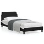 Estructura cama cabecero cuero sintético negro blanco 90x200 cm de , Camas y somieres - Ref: Foro24-373123, Precio: 112,29 €,...