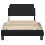 Estructura cama cabecero cuero sintético negro blanco 90x200 cm de , Camas y somieres - Ref: Foro24-373123, Precio: 112,29 €,...