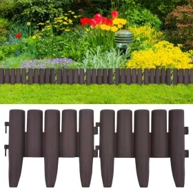 Bordes de jardín 36 unidades PP marrón 10 m de , Ribetes y bordes para jardín - Ref: Foro24-48620, Precio: 47,11 €, Descuento: %