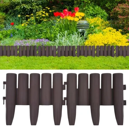 Bordes de jardín 36 unidades PP marrón 10 m de , Ribetes y bordes para jardín - Ref: Foro24-48620, Precio: 47,11 €, Descuento: %