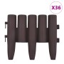 Bordes de jardín 36 unidades PP marrón 10 m de , Ribetes y bordes para jardín - Ref: Foro24-48620, Precio: 52,47 €, Descuento: %