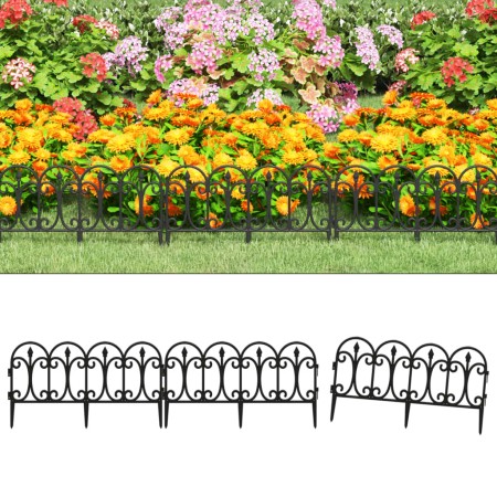 Borduras de jardín 17 unidades PP negro 10 m de , Ribetes y bordes para jardín - Ref: Foro24-318293, Precio: 51,10 €, Descuen...