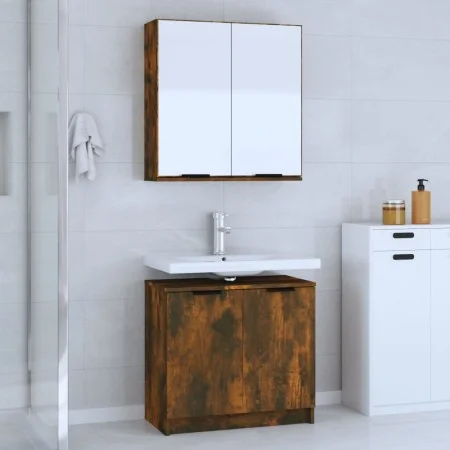 Set de muebles de baño 2 pzas madera ingeniería roble ahumado de , Muebles de baño - Ref: Foro24-3115865, Precio: 104,99 €, D...