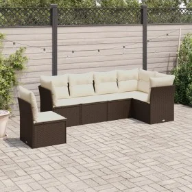 Set sofás de jardín 6 piezas y cojines ratán sintético marrón de , Conjuntos de jardín - Ref: Foro24-3249542, Precio: 392,75 ...