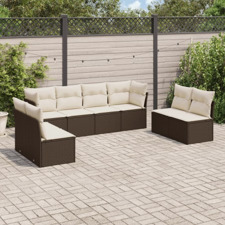 Set sofás de jardín 8 piezas y cojines ratán sintético marrón de , Conjuntos de jardín - Ref: Foro24-3249292, Precio: 468,54 ...