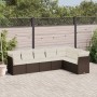 Juego de sofás de jardín 7 piezas con cojines ratán PE marrón de , Conjuntos de jardín - Ref: Foro24-3249582, Precio: 478,24 ...