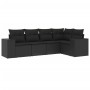 Set de muebles de jardín 5 pzas y cojines ratán sintético negro de , Conjuntos de jardín - Ref: Foro24-3254862, Precio: 368,6...
