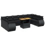Set de sofás de jardín 11 pzas y cojines ratán sintético negro de , Conjuntos de jardín - Ref: Foro24-3272364, Precio: 795,55...