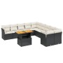 Set de sofás de jardín 11 pzas y cojines ratán sintético negro de , Conjuntos de jardín - Ref: Foro24-3271042, Precio: 630,89...