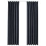 Cortinas opacas con ganchos 2 uds gris antracita 140x245 cm de vidaXL, Cortinas y visillos - Ref: Foro24-134463, Precio: 45,8...