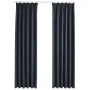 Cortinas opacas con ganchos 2 uds gris antracita 140x245 cm de vidaXL, Cortinas y visillos - Ref: Foro24-134463, Precio: 44,8...