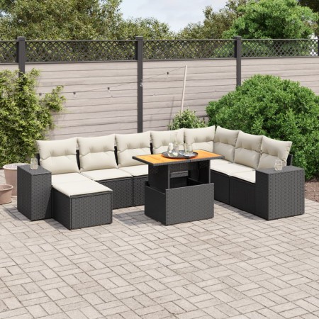 Set de sofás de jardín 8 piezas y cojines ratán sintético negro de , Conjuntos de jardín - Ref: Foro24-3275961, Precio: 545,2...